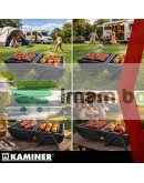 Градинско барбекю скара Kaminer с капак, термометър, 2 решетки, 2 тави